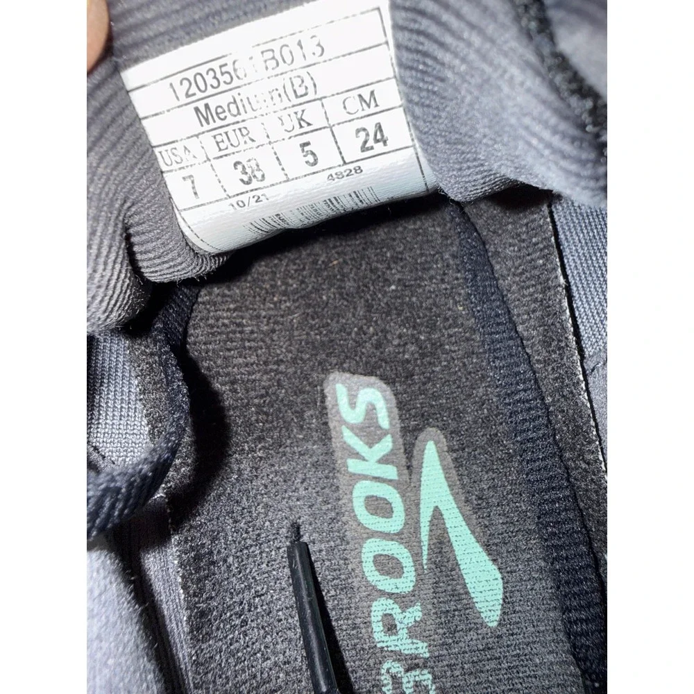Brooks Ghost 14 Womens Running Shoes Black Pink Teal 1203561B013 Size 7 Medium B